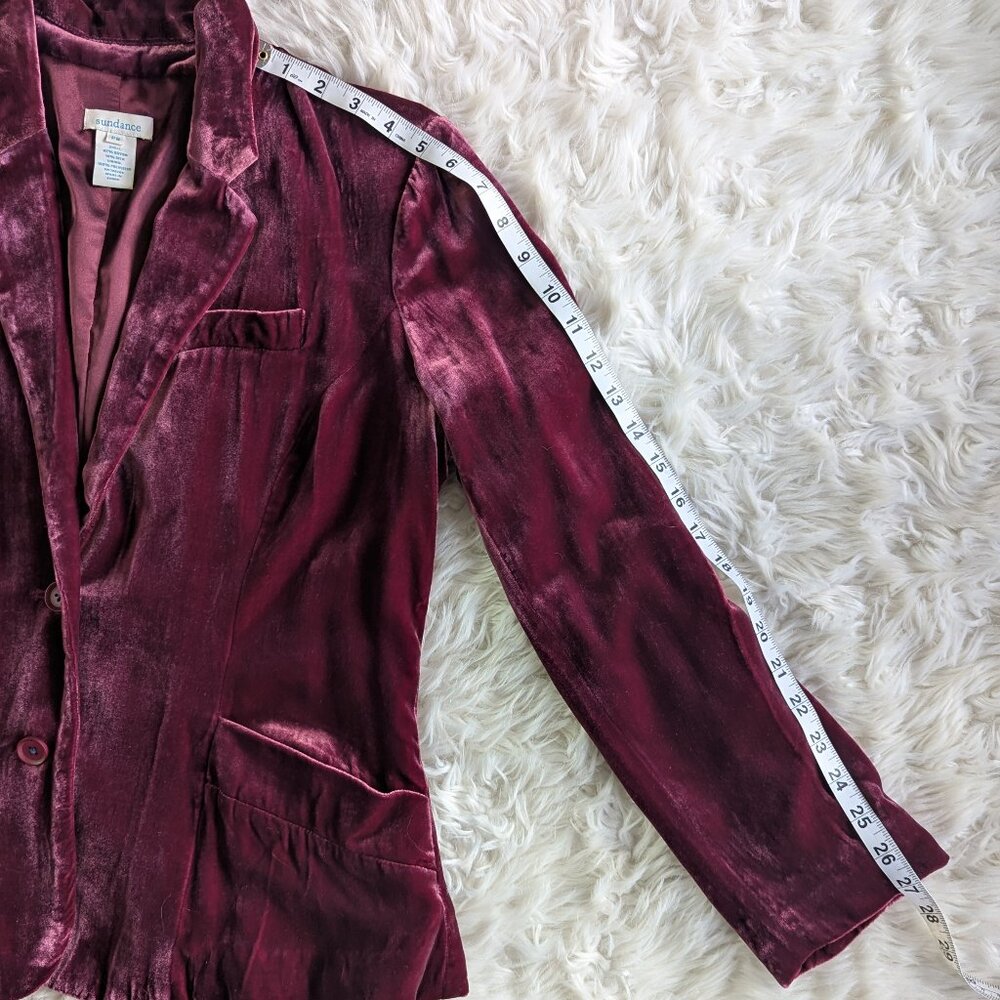 Sundance Raspberry Velvet Blazer - Size 8P - Picture 12 of 16